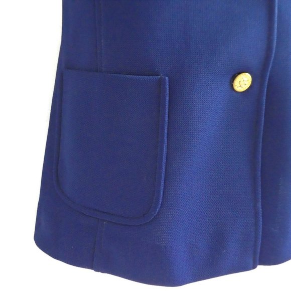 Vintage Bodin Knits Top Vest Queen Ann Neckline Gold Crest Buttons Double Knit M - Picture 6 of 8